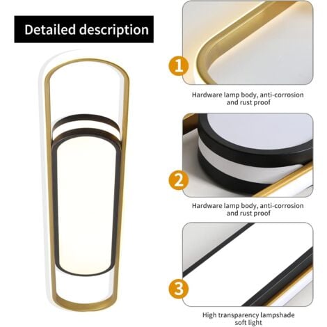 Ganeed Moderne Deckenleuchte, LED-Deckenleuchte, dimmbare Acryl-Deckenleuchte mit Fernbedienung, für Küche, Esszimmer, Garderobe, Flur