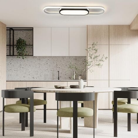 Ganeed LED Deckenleuchte Moderne Deckenlampe Dimmbare Deckenleuchte mit Fernbedienung Deckenleuchte Flach Deckenleuchten für Wohnzimmer Küche Esszimmer Schlafzimmer 80cm