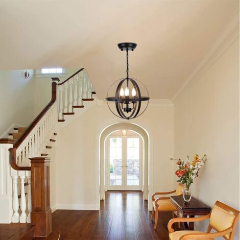 Ganeed Anhänger Licht, Industrial Globe Pendelleuchte, Vintage Kronleuchter sphärische Hängelampe, Deckenleuchte für Kücheninsel Esstisch Bauernhaus