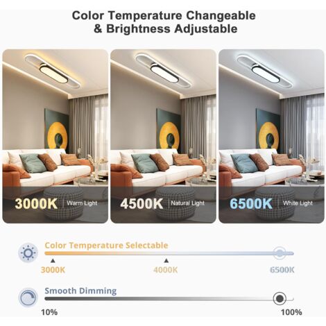 Ganeed Lámpara de Techo LED Moderna Plafón Regulable con Mando a Distancia Lámpara de Techo para Salón Cocina Comedor Dormitorio 80 cm
