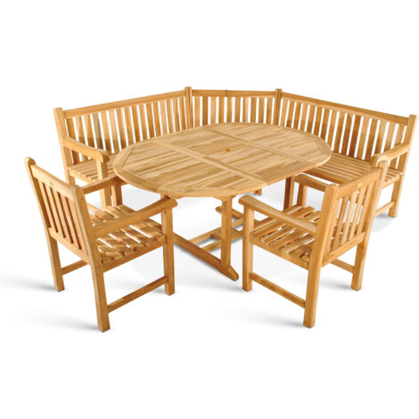Gartenmöbel Set 4tlg mit Eckbank Teak Gartentisch ausziehbar 120170 cm