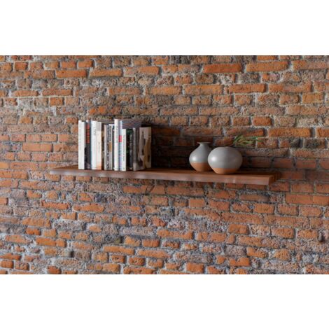 Baumkanten Wandregal Akazienholz 120 cm nussbaumfarben SUVA (1/5)