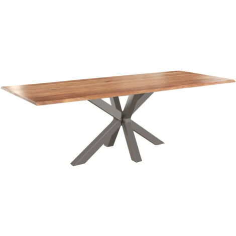 Esstisch Baumkante massiv Akazie natur 280 x 100 silber SPYRO (1/5)