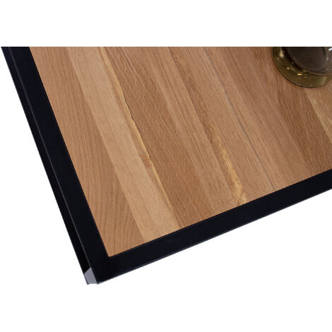 Couchtisch Industrial-Design Wildeiche massiv 95x55 cm schwarz MELODY