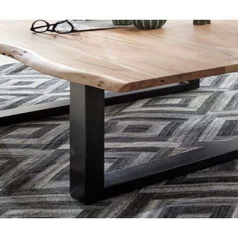 Couchtisch Baumkante 120x80 cm Akazie naturfarben schwarz