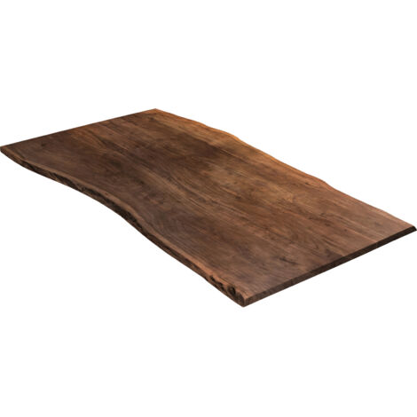 Tischplatte Baumkante massiv Akazie nussbaum 200 x 100 MILO (1/5)