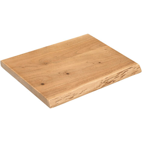 Holzplatte Arya mit echter Baumkante (einseitig), 40 x 30 cm, Akazienholz eichefarben, massiv & lackiert (1/5)