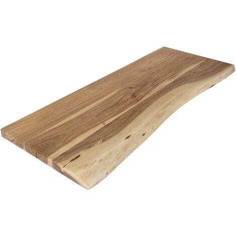 Holzplatte Arya mit echter Baumkante (einseitig), 70 x 30 cm, Akazienholz naturfarben, massiv & lackiert (1/5)