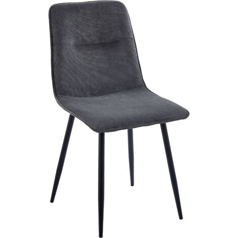 Schalenstuhl Kordbezug anthrazit Gestell schwarz SUSI (1/5)