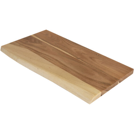 Holzplatte Arya mit echter Baumkante (einseitig), 50 x 30 cm, Akazienholz naturfarben, massiv & lackiert
