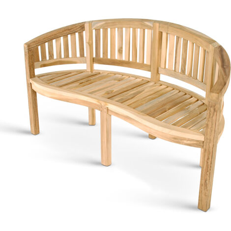 Gartenbank Bananenbank Teak 150 cm 3 Sitzer Bananenbank BANANA