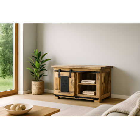 Lowboard TV-Board Truhenschrank Mango massiv vintage 75 x 47 x 50 cm LIBRO (1/5)