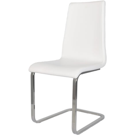Tommychairs Berlin chair steel legs, wood seat and white faux leather (1/5)