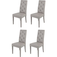 Tommychairs 4 Chantal chairs in beech, seat in light grey faux leather