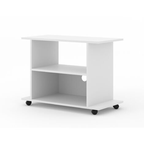 Niedriger TV-Schrank mit Rädern Yogi Cm 80 x 40 x 60H Farbe Weiß