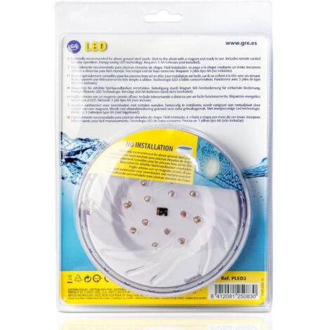 WEISSER LED-PROJEKTOR-SATZ MIT 2 PROJEKTOREN FÜR DEN OBERFLÄCHEN-STAHLPOOL GRE PLED 2