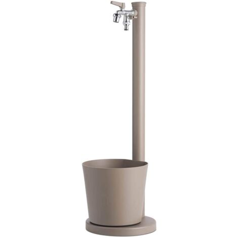Brunnen mit Eimer und Wasserhahn H88 Cm Farbe Tortora Made in Italy