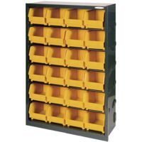 MODULARER BEHÄLTERHALTER 6 REGALE METALLSCHRANK 24 BEHÄLTER 95X64X26