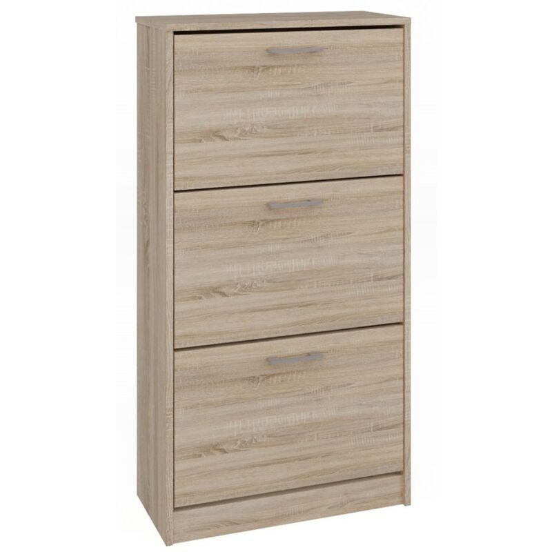 FANO  Modern Shoe Rack 116x60x28  Contemporary Shoe Organiser  3 door / 6 niche storage unit