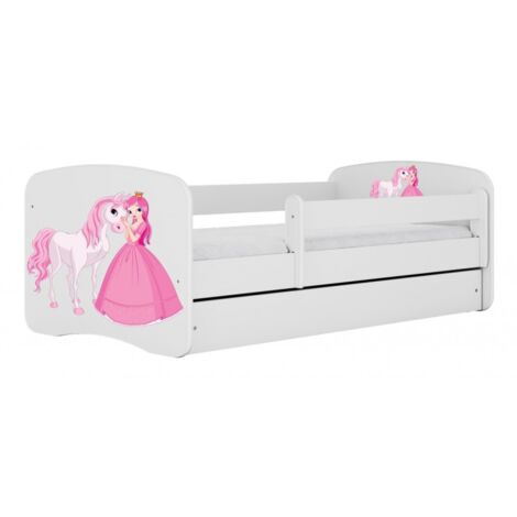 HAPPY - Princess bed 140 x 80 cm base + mattress + drawers (1/4)