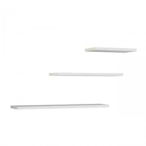NOBI - Set of 3 wall shelves - 60/45/30 cm - Hanging book shelves (1/4)
