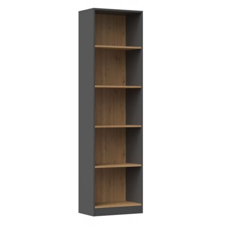 KAFFI - Scandinavian style bookcase - 50x30x181 - 5 shelves - Bookcase (1/4)
