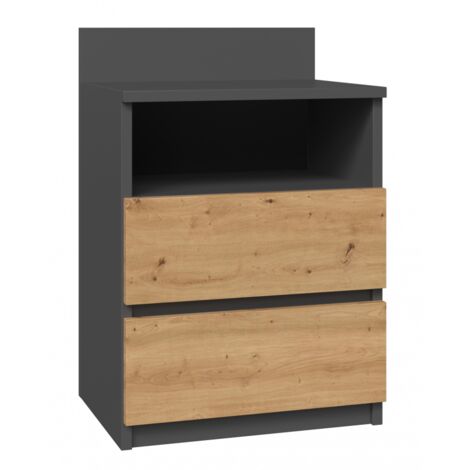 ASTER T1 - Bedside table with 2 drawers - 59x40x32 cm - Bedside table - Scandinavian style (1/4)