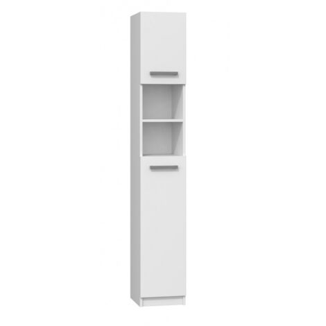 MARELLO - Modern bathroom column - 183x32x30 - 2 doors + shelves (1/3)