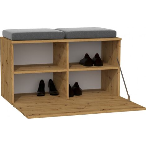 ALMORA  Shoe cabinet  85x45x35cm  Shoe bench  Entrance hall  Shoe storage  4 niches + 2 cushions