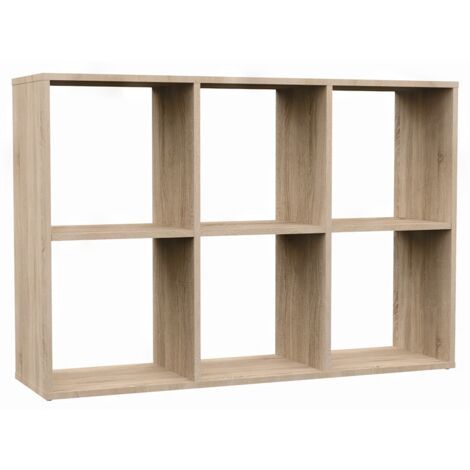 MARION - Modular shelf with 6 cubes - Bookcase with 6 compartments - 110x30x75 cm - Storage unit