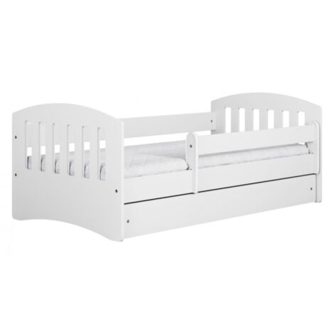 CLASSICO - Complete white children's bed 180 x 80 cm base + mattress + drawers (1/3)