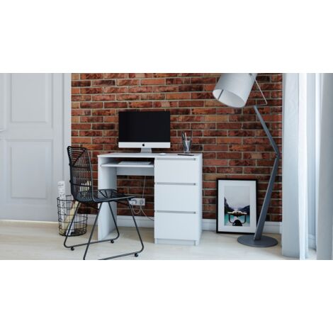 ILOA computer desk - White - 98x51x76 - 3 drawers
