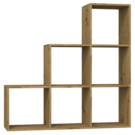 SALERNO  Modern bookshelf 115x115x30  Room divider  Space-saving furniture  6 storage compartments (1/2)