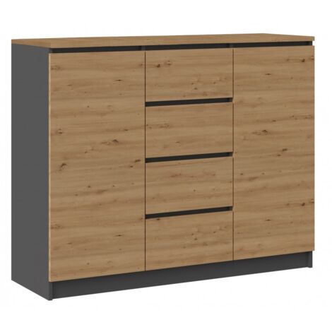 PARME 120 - Chest of 2 doors + 4 drawers - Dimensions 97x120x40 cm - Storage unit (1/4)