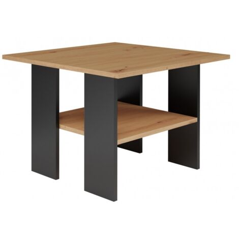 AURA - Square industrial style coffee table - 60x60x45 cm - Wooden coffee table