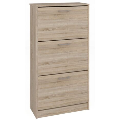 FANO  Modern Shoe Rack 116x60x28  Contemporary Shoe Organiser  3 door / 6 niche storage unit