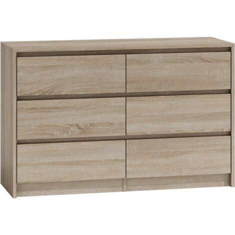 IRIS 120  Modern Drawer Dresser for bedroom/office/living room 120x75x40 + 6 drawers  Scandinavian style chiffonier storage unit  Dressing room