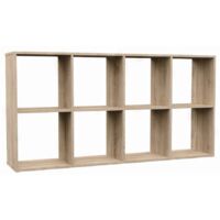 MARION - Modular shelf with 8 cubes - Bookcase with 8 compartments - 147x30x75 cm - Storage unit