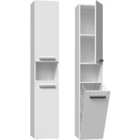 HORTI - Bathroom furniture with laundry basket - 31x30x174 cm - Bathroom storage column