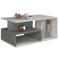 SIENNE Contemporary coffee table living room/office with niches 90x51x43 Scandinavian style table Magazine storage/remote controls