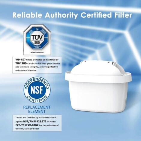 Waterdrop Cartouche de Filtre à Eau, Remplacement pour Brita® Maxtra+® Plus, Maxtra Pro® All-in-1, Compatible avec Brita® Carafe Filtrante, Réduire les PFAS, PFOA/PFOS, TÜV SÜD, NSF Certifiée (12)