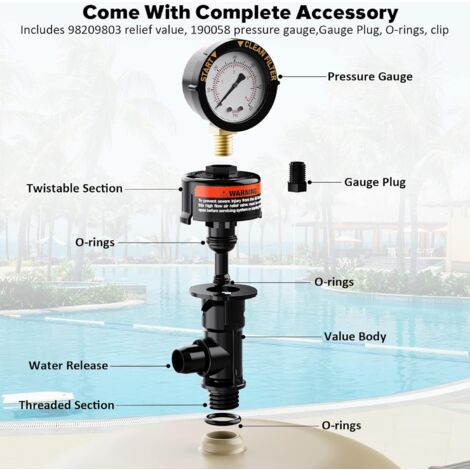 High Flow Manual Pressure Reducing Valve 98209800 Replacement Pool and Spa Filter Assembly