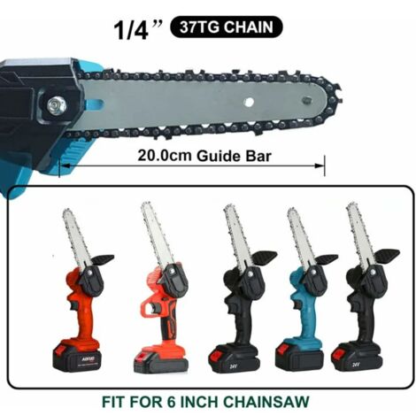 Saw Chains 6", 1/4 Pitch, Chain Gauge 0.043/1.1mm, 37DL Drive Links, for 6" Mini Hand Saw