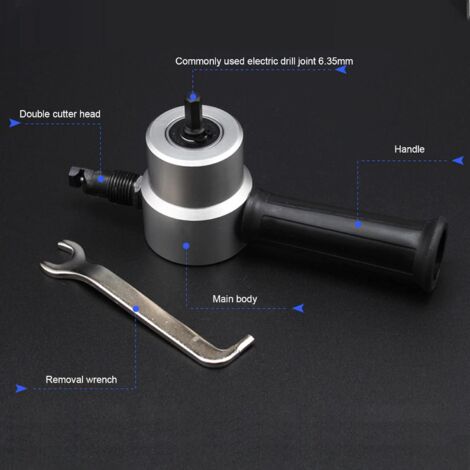 Drill Attachment Metal Punching and Shearing Tool Set, Double Ended Sheet Metal Punching and Shearing Tool for Sheet Metal Production, Aluminum Alloy Materials