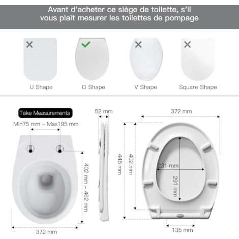 Nano Glaze Toilet Seat with O-Shape Fall Brake, Urea Formaldehyde Toilet Bowl, Ergonomically Designed Antibacterial Toilet Seat Cover, Universal White Toilet Seats