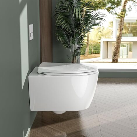 Nano Glaze Toilet Seat with O-Shape Fall Brake, Urea Formaldehyde Toilet Bowl, Ergonomically Designed Antibacterial Toilet Seat Cover, Universal White Toilet Seats