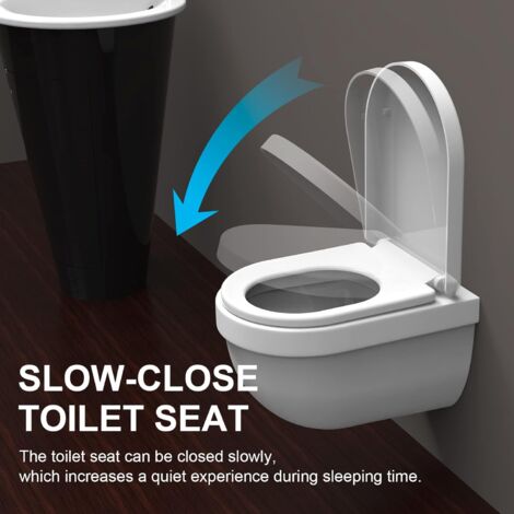 U-Shape Toilet Seat, Toilet Bowl with Falling Brake, Toilet Seat with Soft Close, Universal Toilet Seat, White