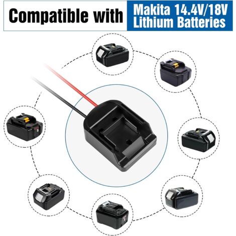 18V Battery Adapter for Makita 18V Battery with 14 AWG Wires Cable Battery Converter Leveling Toy DIY Modify ABS Compatible with MAKITA BL1815 BL1830 BL1840 BL1850
