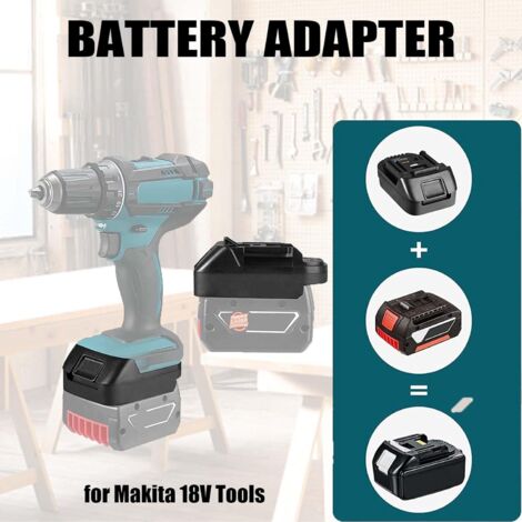 Battery adapter for converting and using Bosch 18V batteries in Makita 18V power tools. Adapter for connecting Bosch 18V batteries to Makita 18V batteries (adapter only)