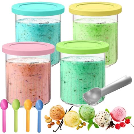 Lot De 4 Pots Ninja Creami 680 Ml - Compatibles NC501/NC500EU - Pour Glaces Maison Sans BPA